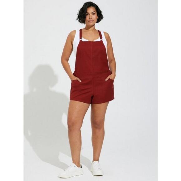 Torrid Short Overalls Linen Blend 4X - Picture 4 of 11